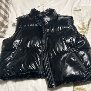 Ardene Shiny Black Puffer Vest